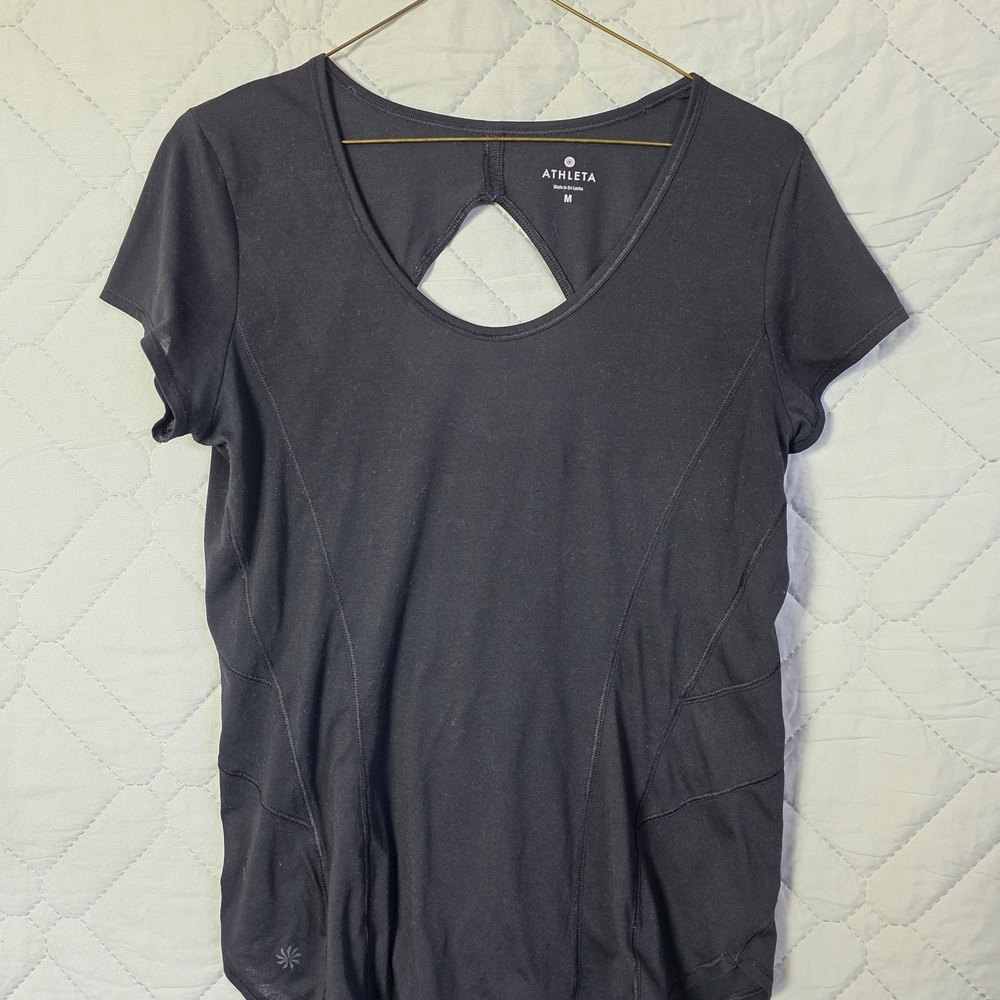 Athleta Black Women's Top Sz M - Picture 2 of 8